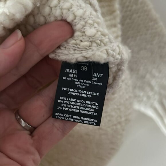 NWT Isabel Marant Off-White Wool Sybille Sweater38 - Picture 8 of 13
